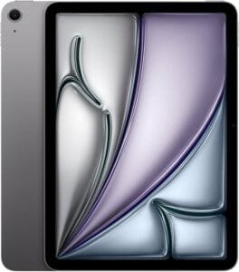 Latest iPad Air 2025 : 2024 Apple iPad Air (11-inch) front view showcasing its vibrant display and slim profile.