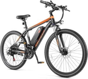 Best Electric Bikes Under $1500 : ANCHEER 26-Inch Electric Bike for Adults, Peak 750W Motor, Electric Mountain Bike, 22 MPH Speed, 50 Miles Range, Commuter Ebike.