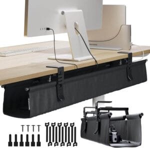 Best Home Equipment : Ascrono CableCare No Drill Under Desk Cable Management Tray, 40.6 Inches for Organizing Cables Neatly.