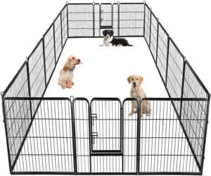 Best Pet Supplies Near Me : BestPet 40 Inch 16 Panels Metal Dog Playpen for indoor use, providing a safe and secure area for pets.