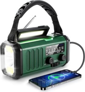 Top Home Equipment 2025 : 10000mAh Crank Emergency Radio with Solar Charging, NOAA/AM/FM Weather Alerts, USB Type-C, Torch, and LED Reading Light