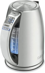 Top Home Equipment 2025 : Cuisinart 1.7-Liter Stainless Steel Cordless Electric Kettle with 6 Preset Temperatures