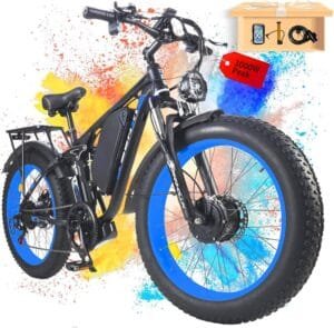 Best Electric Bikes Under $1500 : Dual-Motor Electric Bike for Adults with 5000W/3000W Peak Power and Full Suspension