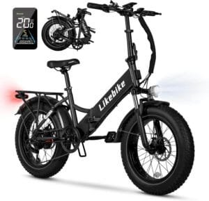 Best Electric Bikes Under $1500 : Folding Electric Bike 20" x 4.0 Fat Tire, 48V Lithium Removable Battery, Peak 720W Folding Ebike for Adults, 5 Pedal-Assist Levels.