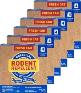  Eco-Friendly Pest Control Services Near Me : Fresh Cab Botanical Rodent Repellent - Environmentally Friendly, Keeps Mice Out, 24 Scent Pouches (6 Packs of 4)