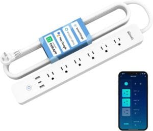  Best Home Equipment : GHome Smart Plug Power Strip with 3 USB (30W Fast Charging) and 6 Individually Controlled Outlets, WiFi Surge Protector Compatible with Alexa and Google Home.
