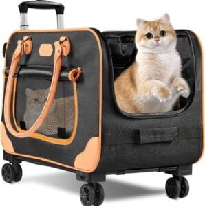 Best Pet Supplies Near Me : Large Cat Carrier with Wheels, Rolling Cat Carrier for Comfortable and Convenient Pet Travel