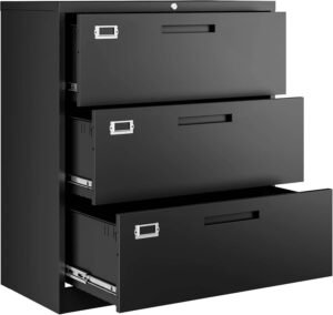 Top Home Equipment 2025 : top rated home appliances : Letaya Lateral 3-Drawer File Cabinet with Lock, Metal Filing Storage Vertical Cabinet for Home Office Organization