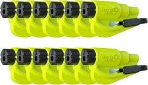 best car accessories 2025 : resqme Family Pack of 12 – Original emergency keychain car escape tool with seatbelt cutter and window breaker.
