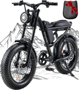 Best Electric Bikes Under $1500 : Riding'times 1500W Electric Bike for Adults with Full Suspension, Fat Tires, and Long Seat"Caption: