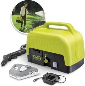 best car accessories 2025 : Sun Joe 24V WA24C-LTE Cordless portable sink/shower spray washer kit with 5-gallon capacity for on-the-go cleaning.