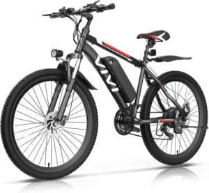 Best Electric Bikes Under $1500 : Vivi Electric Bike for Adults, 26 Inch, 780W Peak Motor, 48V Removable Battery, 21 Speed Gears.