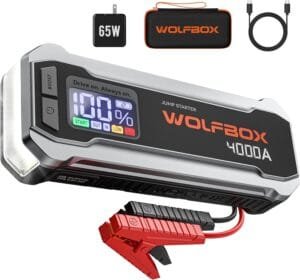 Best car accessories 2025 : WOLFBOX 4000A Jump Starter for powerful vehicle jump-starting and emergency use.