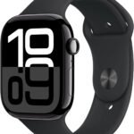 Best Smartwatches : Best Smartwatches : Apple Watch Series 10 GPS 46mm with Jet Black Aluminium Case and Black Sport Band - Fitness Tracker and ECG App
