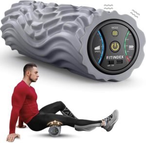 11 Best Home Fitness Accessories : Best home workout equipment : FITINDEX 5-Speed Vibrating Foam Roller for Back Pain and Muscle Recovery