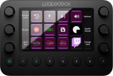 Loupedeck Live custom console for live streaming, photo and video editing, featuring customizable buttons, dials, and LED touchscreen.