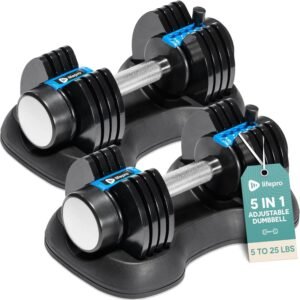 Top Fitness Equipment for Seniors: : Weight Loss Guide – 10 Proven Tips for a Healthier You : Lifepro Adjustable Dumbbells Set with Rack, Quick Adjust System, Secure Grip, Compact Design for Home Workouts