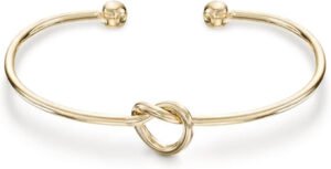 Affordable Stylish Jewelry Online USA : PAVOI 14K Gold Plated Forever Love Knot Infinity Bangle Bracelets for Women, Adjustable Gold Bangle