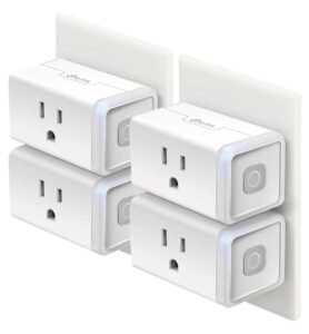 Kasa Smart Plug HS103P4 offers voice and remote control via Alexa or Google Home. No hub required. UL certified 15A smart outlets in a value 4-pack. Best AI Smart Home Devices : Kasa Smart Plug HS103P4 Wi-Fi Outlet – 4-Pack Compatible with Alexa, Google Home, Remote Control, No Hub Required, UL Certified
