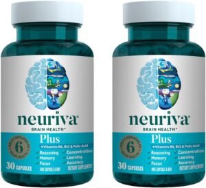 NEURIVA Plus Brain Supplement – Nootropics for Memory & Cognitive Function NEURIVA Plus Brain Supplement for Memory and Focus Support