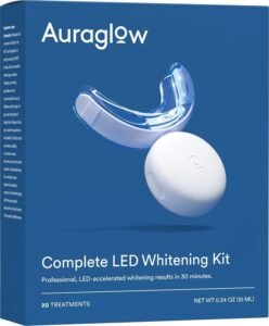 Auraglow Whitening Products : Auraglow Teeth Whitening Kit with LED Light and 35% Carbamide Peroxide Gel