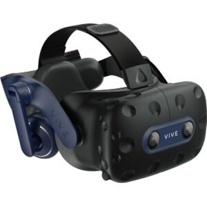 best VR headsets 2025 : HTC Vive Pro 2 virtual reality headset, front view, black design with adjustable straps