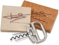 Two-part Durand wine opener for removing old and fragile corks intact