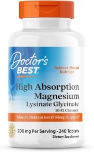 Heart Health Supplements : Doctor’s Best Magnesium Glycinate – High Absorption Chelated Formula for Heart & Muscle Support
