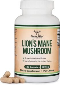 5 Powerful Mushroom Supplements for Brain and Clarity 6 Mushroom Supplements for Brain and Clarity : Organic Lion’s Mane Mushroom Capsules 120 count by Double Wood for brain support and immune health