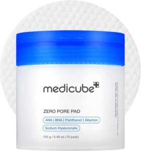 Hair and Skin Products That Work : Medicube Zero Pore Pads 2.0 – Dual-textured exfoliating facial toner pads with AHA and BHA for pore care