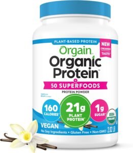 Top 7 Super Greens Powders and Gummies : Orgain Organic Protein + Superfoods Vanilla Bean Powder – Vegan & Plant-Based