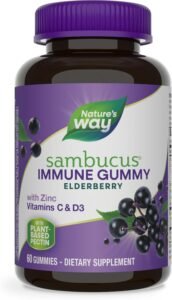 Top 5 Best Elderberry Supplements for Immune Support : Nature’s Way Sambucus Elderberry Immune Gummies – Vitamin C, D3, Zinc for Kids & Adults, Gluten-Free